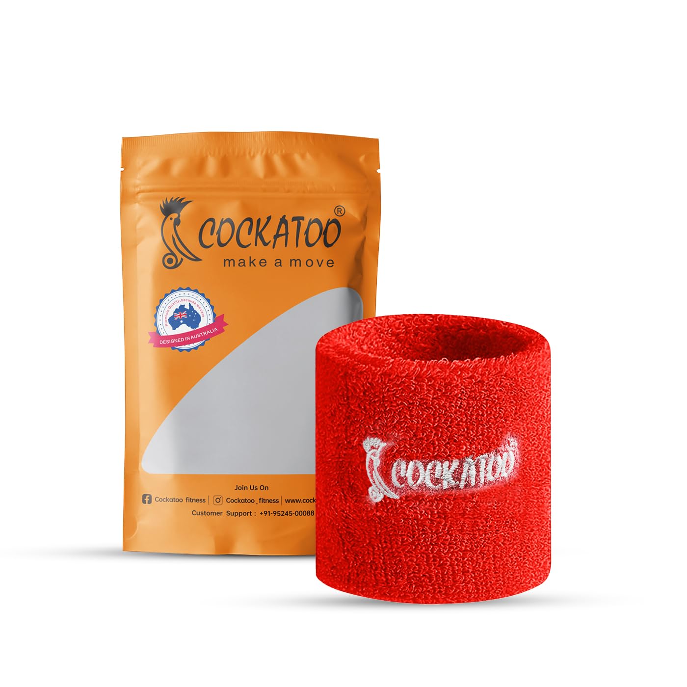 Cockatoo Wrist Band for Men Gym,Wrist Band for Badminton,Wrist Band for Women,Wrist Band for Women Gym Workout, (Pack of 1) (Red) (B0CBFZWKTZ) Amazon Price History, Amazon Price Tracker