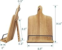 Vista 6 de Soligt Soporte para Libro de Cocina para Encimera de Cocina iPad Tableta Ajustable Soporte para Libro de Recetas Estilo Tabla de Cortar de Madera
