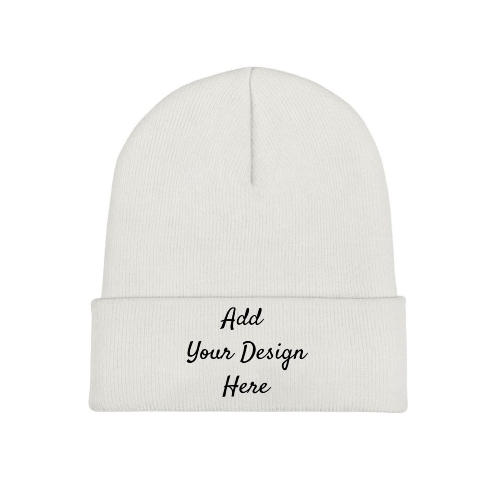 Miujonvy Unisex White 0 Customized Hat Slouch White Beanie Add Your Design Here Warm Beanie Cap