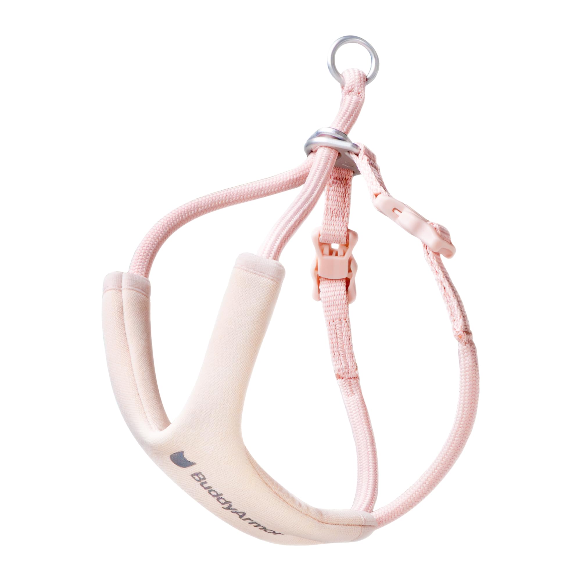 BuddyArmor Escape Proof Cat Harness, Y-Shape, Anti-Choking Cat Harness with Quick Release, Padded Chest Harness for Kittens and Cats, Adjustable, No Lead (Pale Pink, M)