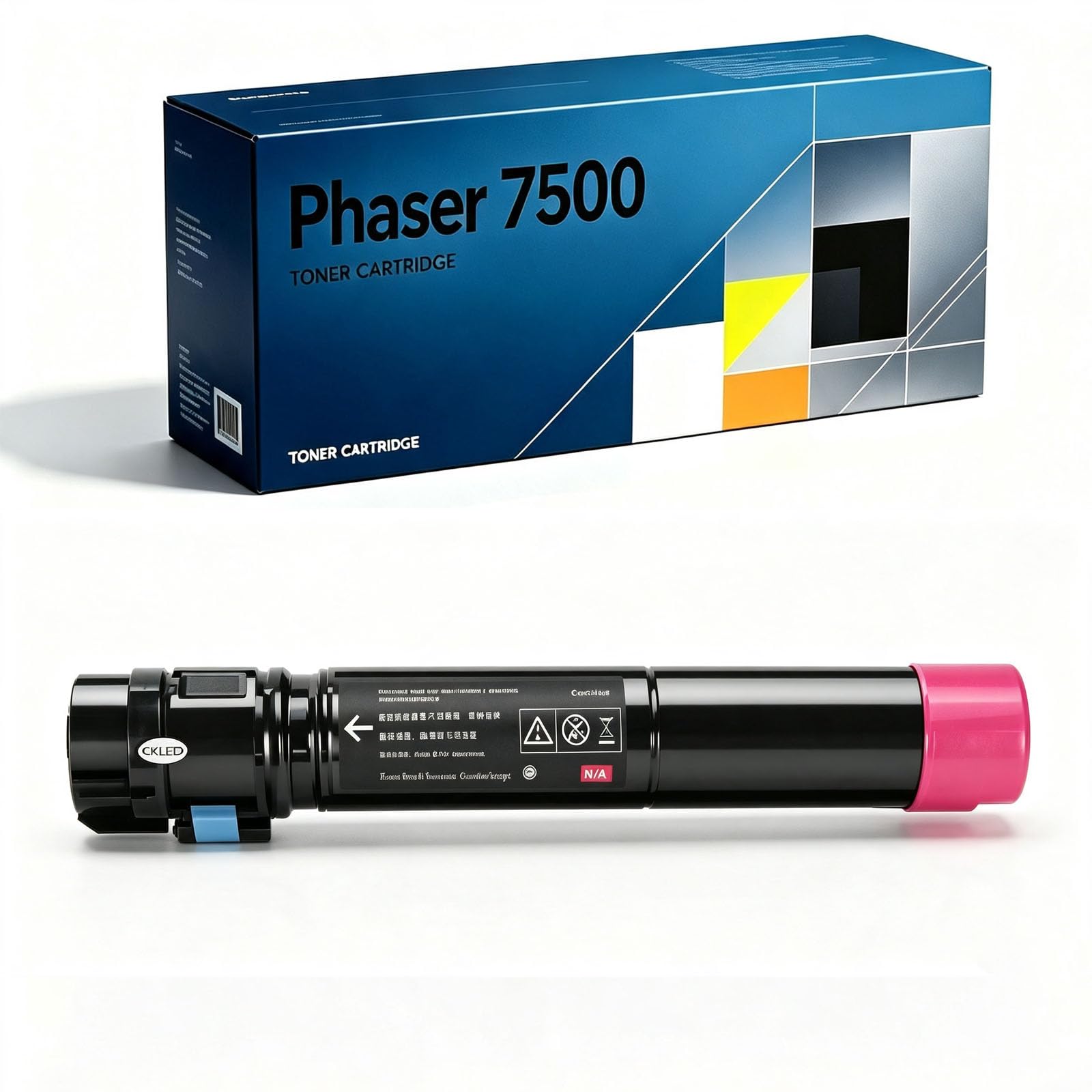 Compatibile con stampante Phaser 7500/7500DN, cartuccia di toner, 17800 pagine ad alta potenza, accessori per stampante, chip incluso, (confezione 4/nero/blu/rosso/giallo) | ,Red