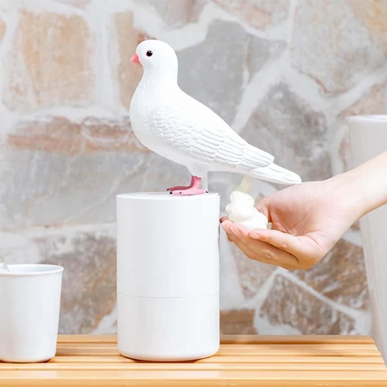 Dirty Bird Soap Dispenser, Lustiger Berührungsloser Vogel-Seifenspender, Automatischer Seifenspender, Induktions-Schaum-Handwaschspender, Flüssigseifenspender für Küchen, Badezimmer (Schwarz)