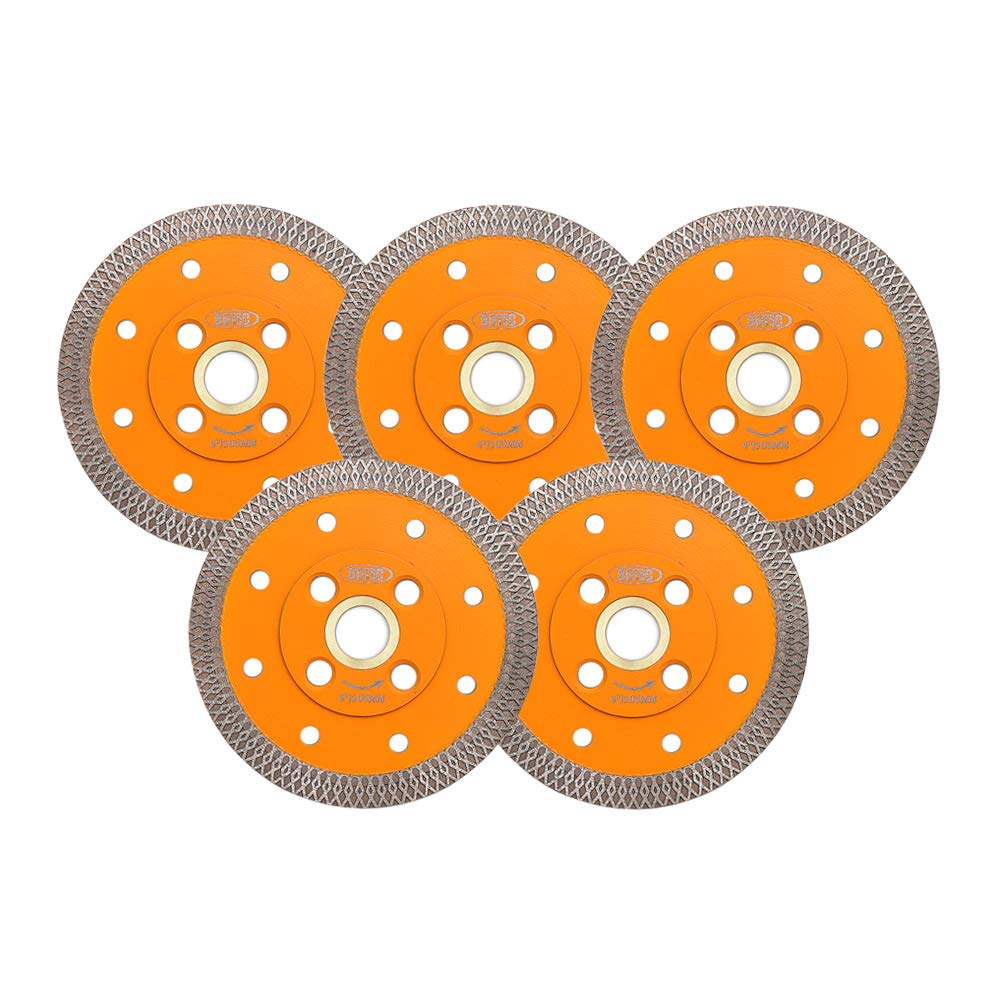 BGTEC Disco da Taglio con Lama Diamantata Turbo Mesh 105mm X per Piastrelle in Ceramica Porcellana Marmo 5 Pezzi