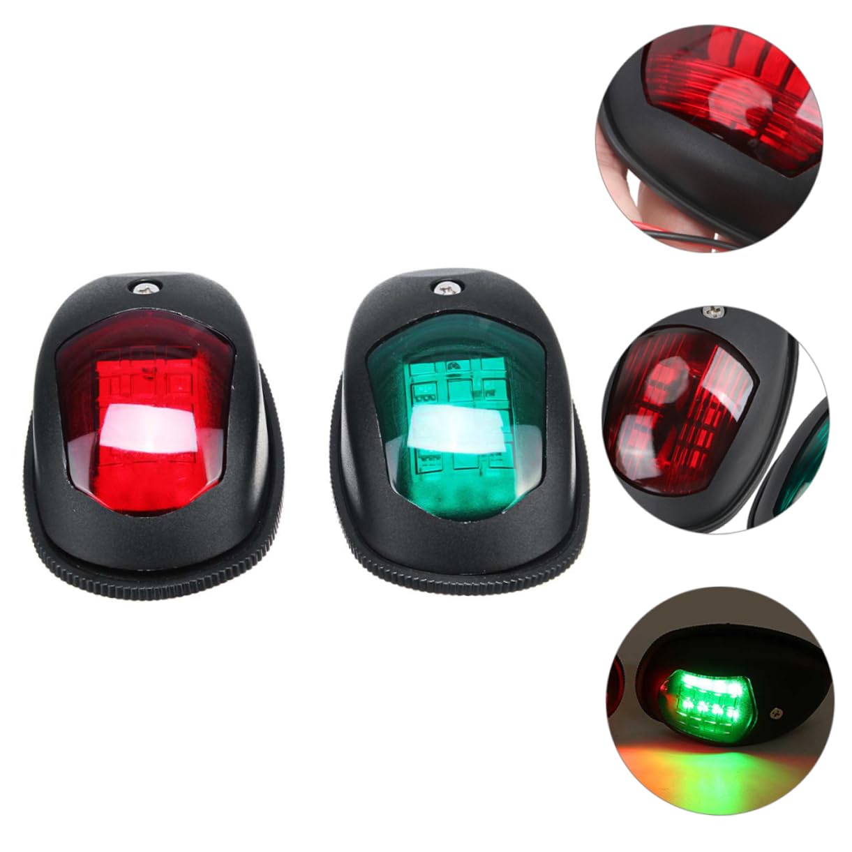 TOYANDONA 2pezzi Led Per Barche Marina Per Prua Poppa e Marcia Adatta Pontoni Yacht e Imbarcazioni Diporto Design Ottico Rosso e Verde Tenuta Anti-vapore