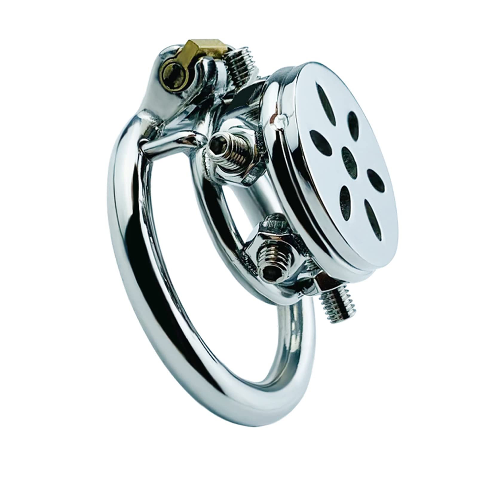 Coupe De Chasteté La Plus Récente Mâle avec 6 Vis Pointillées, Acier Inoxydable Petite Cage Pénis, A/B Deux Styles De Bague Cage De Bite, SM Fetish Bondage Jouets Sexuels,40mm,A