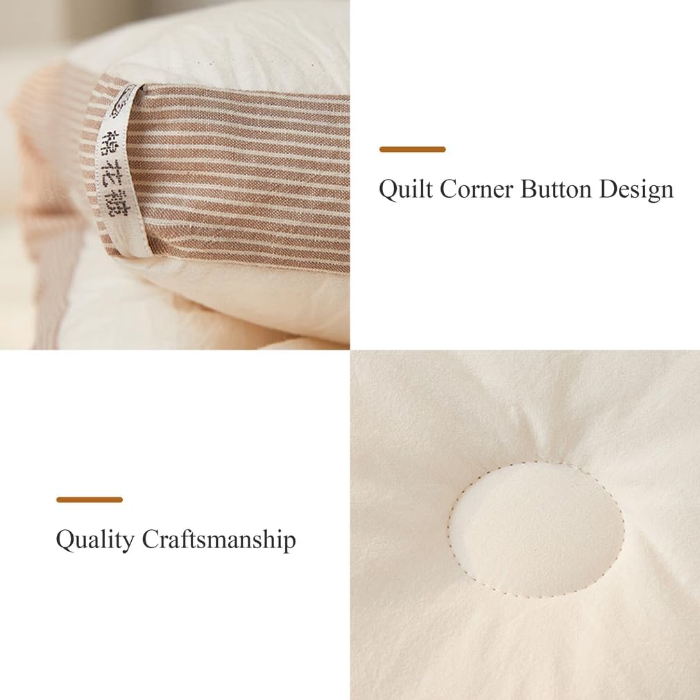 Winter Thick Warm Comforter, Natural Cotton-Filled Fluffy Comforters, Full/Queen/King Size Duvet Insert All Seasons Blanket Ultra Soft Bedding for Home, Apt, Dorm Use,Pink,59x79in/4.4lb