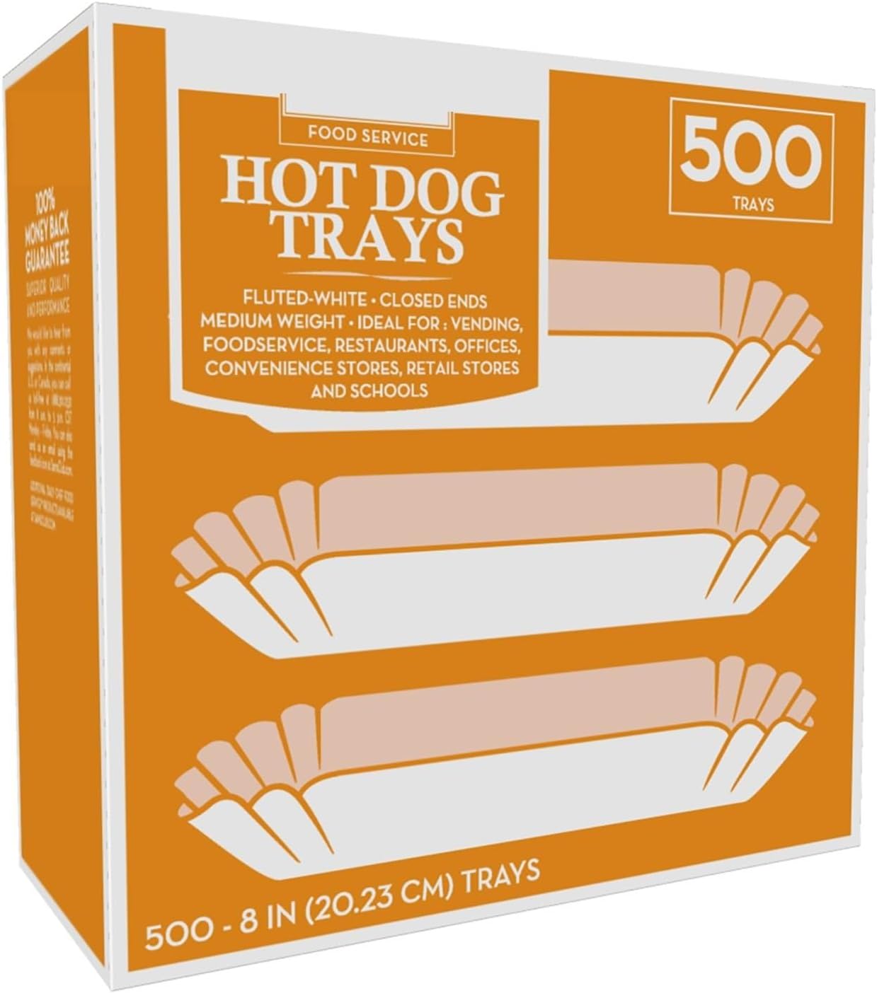 500 Paper Hot Dog Trays White Hot Dog Wrappers 8 Inch Hotdog Tray