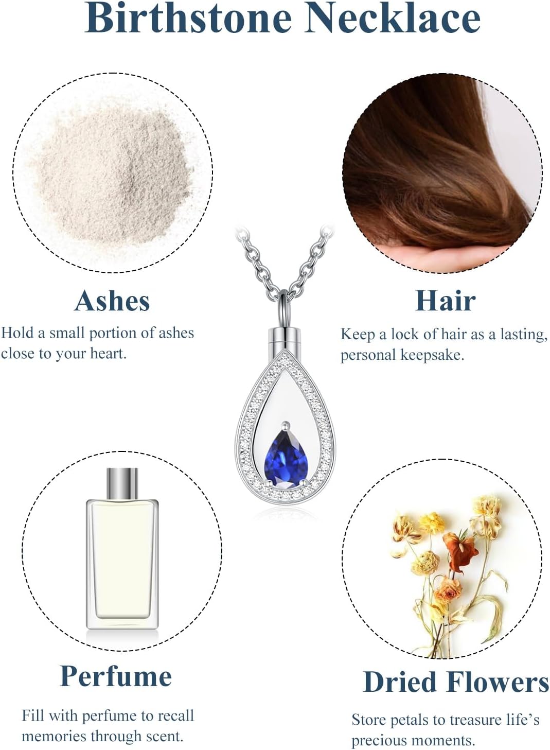 925 Sterling Silver Cremation Jewelry for Ashes Urn Necklace Memorial Teardrop Ashes Keepsake Urns Pendant Necklace for urn Necklaces Ashes Jewelry Gifts - Image 7