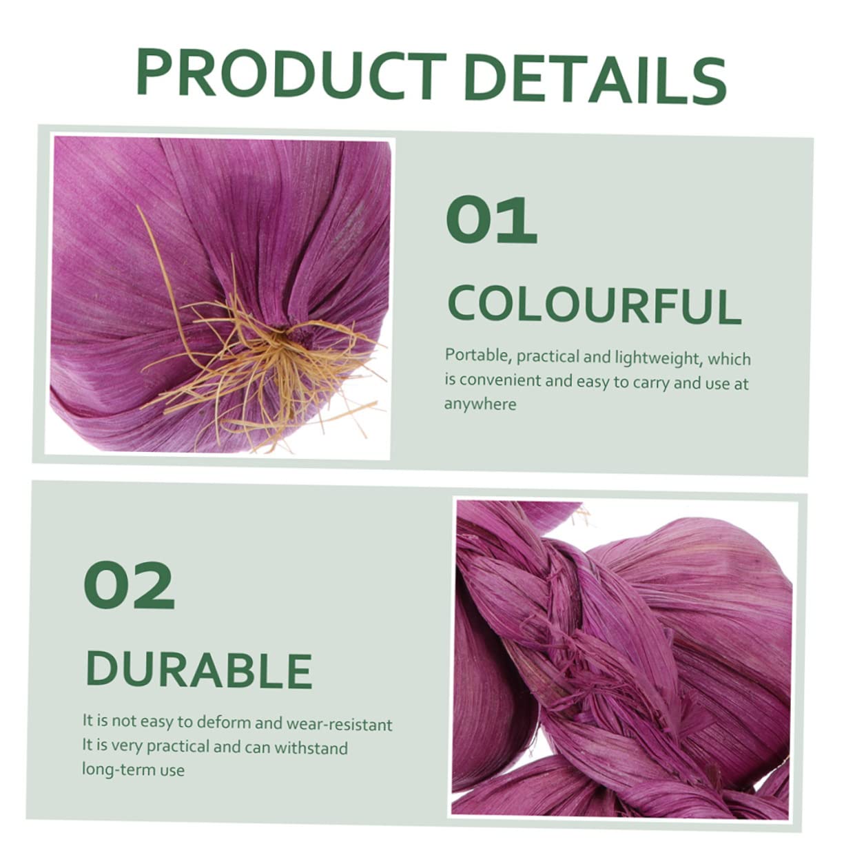 Artibetter Decorazioni Aglio Finto A Treccia - 2 Pezzi Per Cucina, Casa E Ristorante - Aglio Bianco In Schiuma Realistico - Foto 3