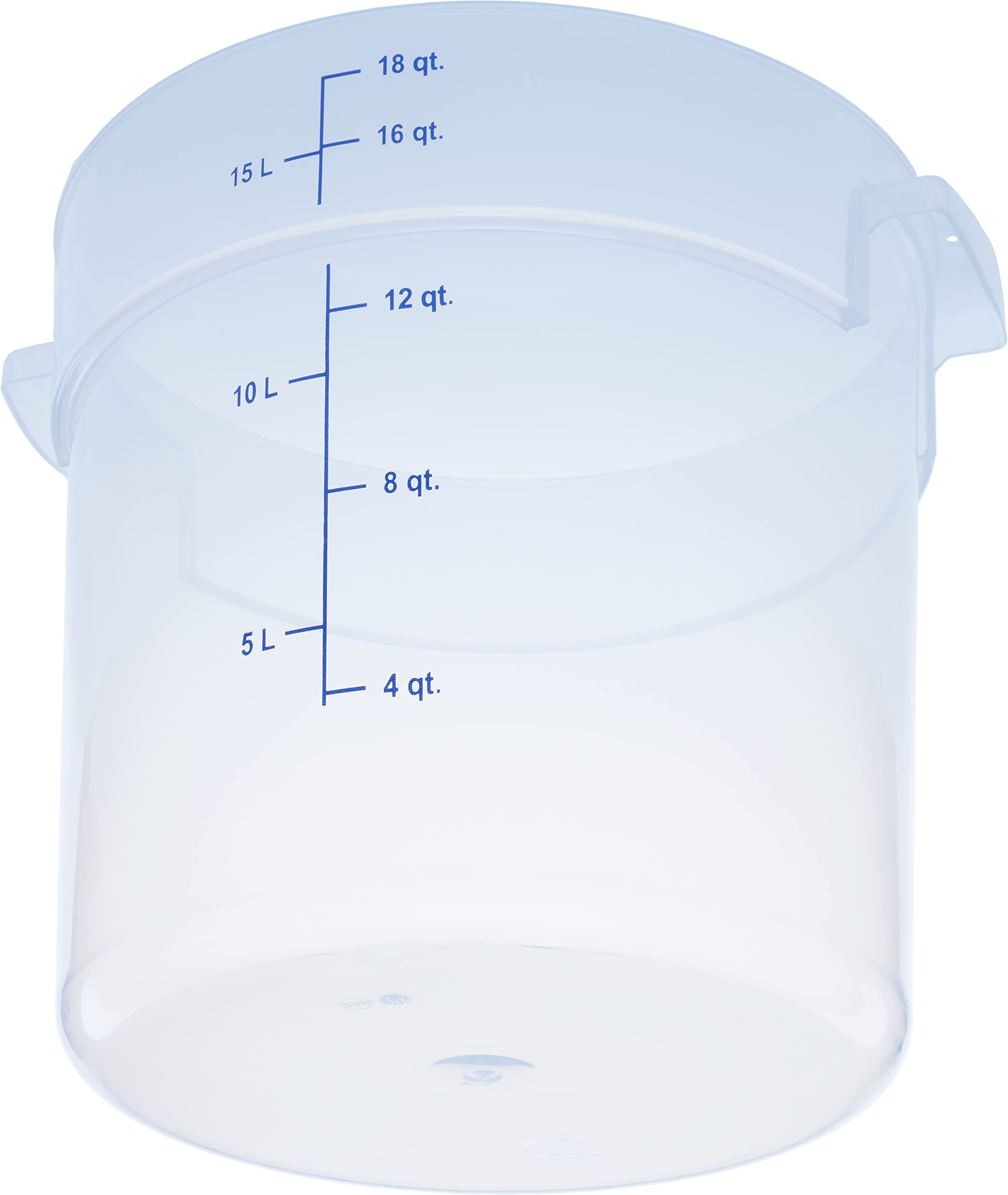 Carlisle FoodService Products Storplus Round Food Storage Container with Stackable Design for Catering, Buffets, Restaurants, Polypropylene (Pp), 18 Quart, Clear, (Pack of 6)