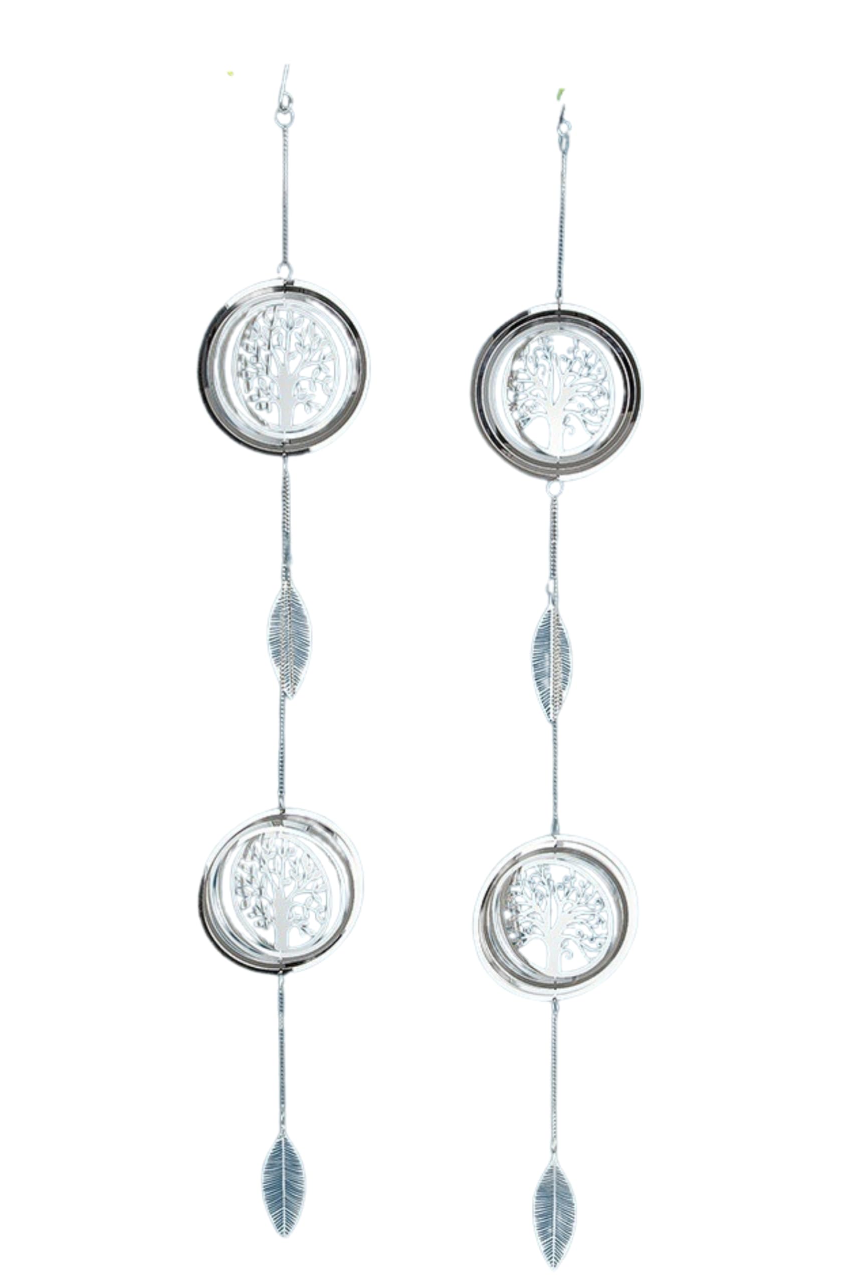 Metal Tree of Life Dreamcatcher Pendant with Feathers 13x90cm