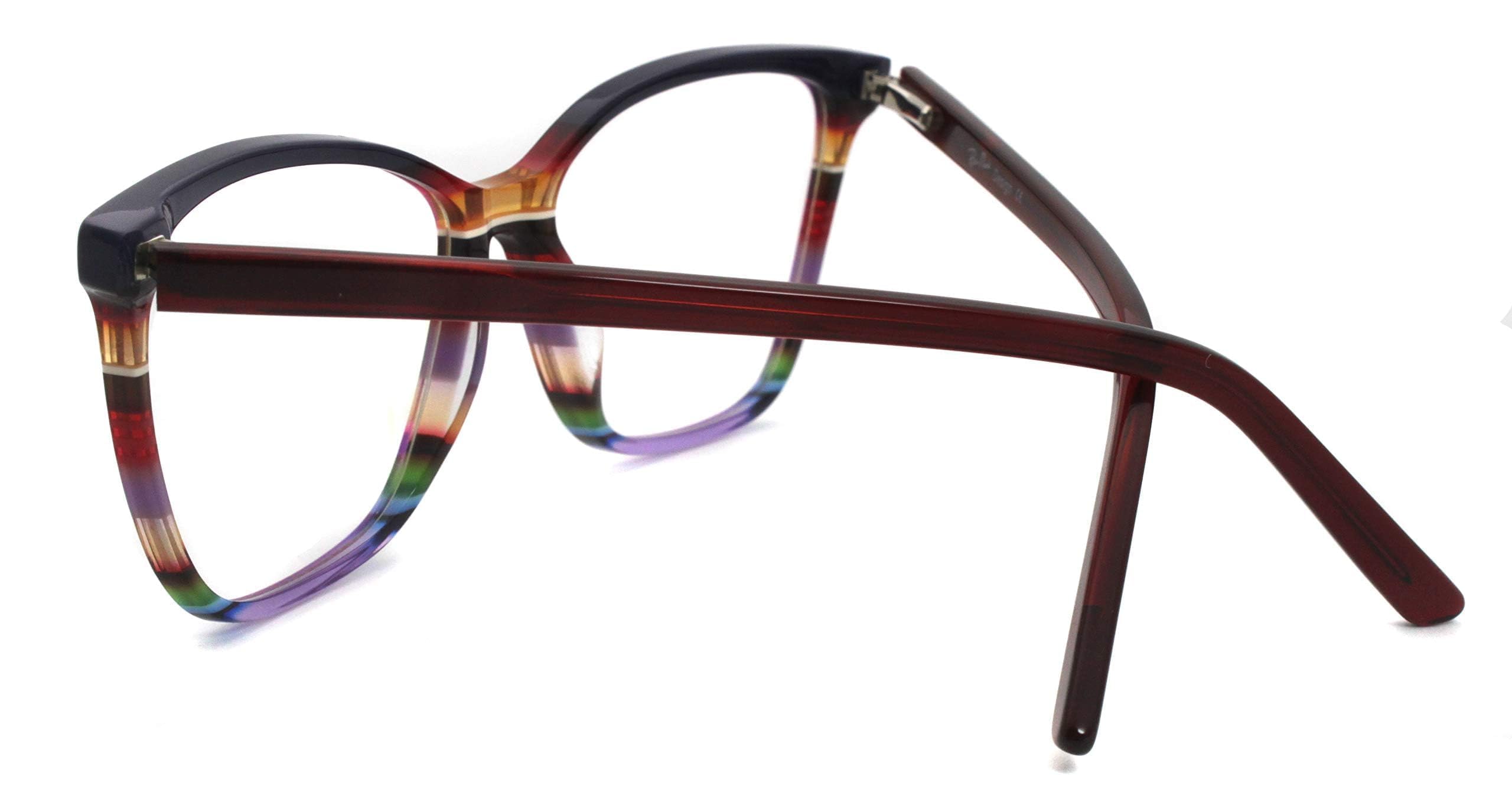 RICH MODE Übergroße mehrfarbige Brille nicht verschreibungspflichtiger optischer Acetatrahmen für Frauen und Mädchen