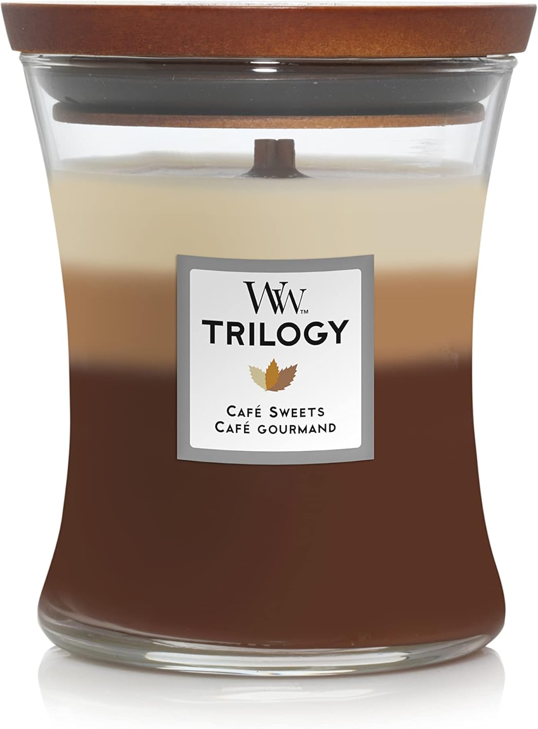 Woodwick Medium Hourglass Trilogy Scented Candle Café Sweets with