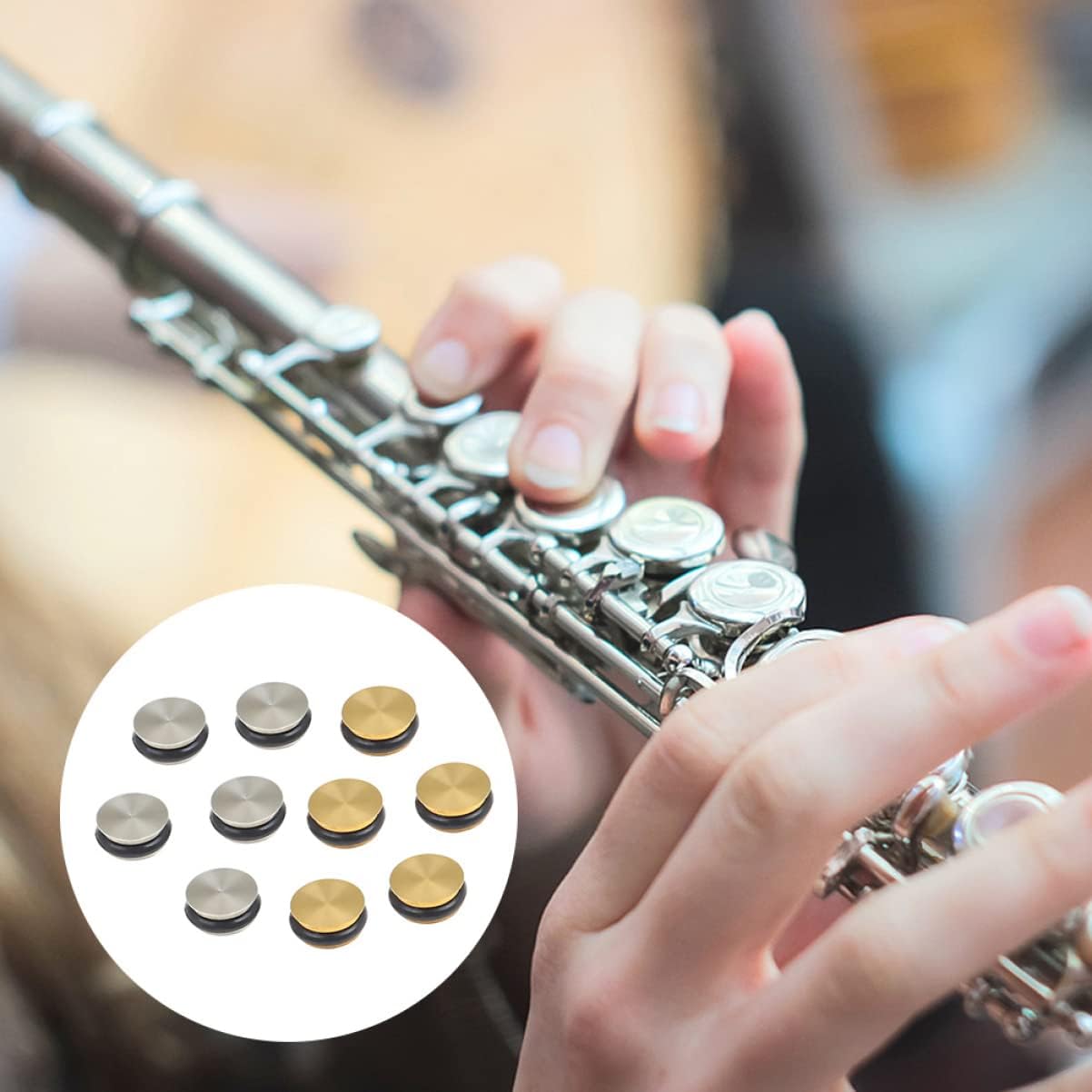 ERINGOGO 10Pcs Metal Flutes flute plug flute hole plug flutes Open Hole Plug Plugs 7mm Open : Musical Instruments