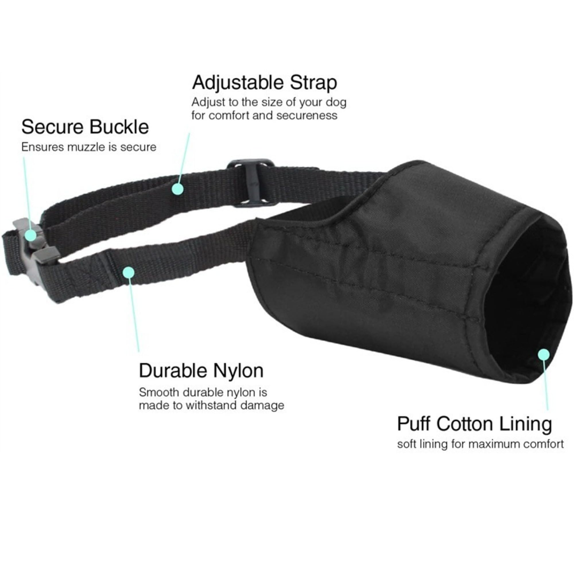 Dog Safety Muzzle Biting Barking Chewing Control, black - Image 4