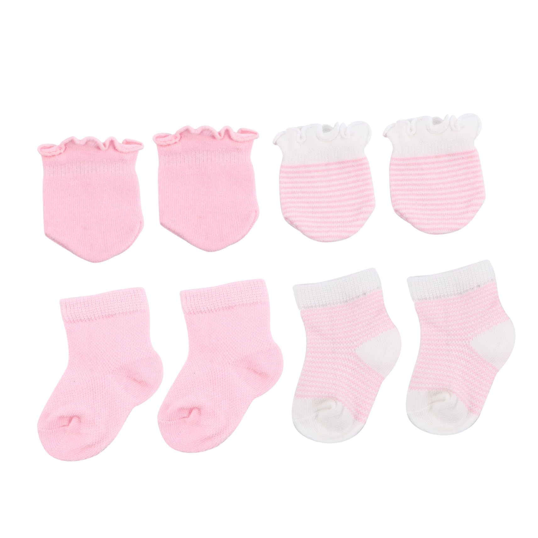 LIFKOME 4Pairs Adorable Newborn Mittens Ankle Socks Soft Spandex Clothing for Present for Showers Lightweight and Breathable for Various Occasions