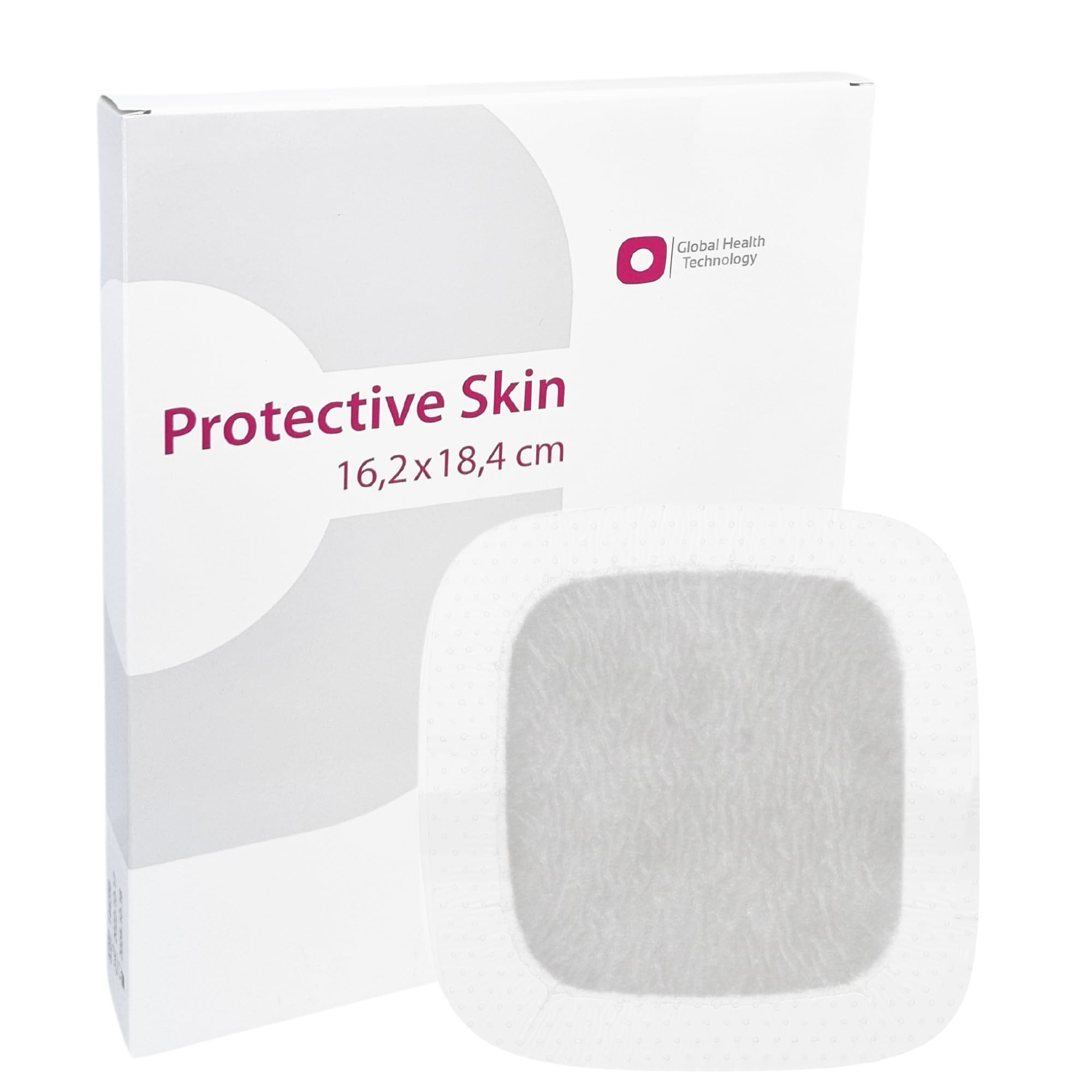 Protective Skin 16,2 x 18,4 cm - Multifunktionaler, hoch saugfähiger, großflächiger Silikon-Wundverband, selbstklebende Polsterung, hautfreundlich, fördert die schnelle Heilung, 10 Stück