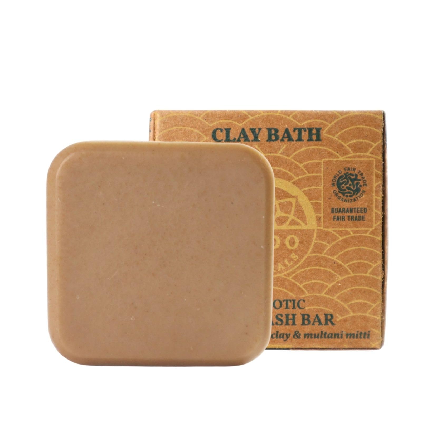 Clay Bath - Face & Body Wash | 100% Natural & Probiotic Soap Bar | Normal & Oily Skin | Cleanse & Smoothen | Zero-Waste, Handmade & Fair Trade | Multani MItti, Kaolin & Bentonite | 60g