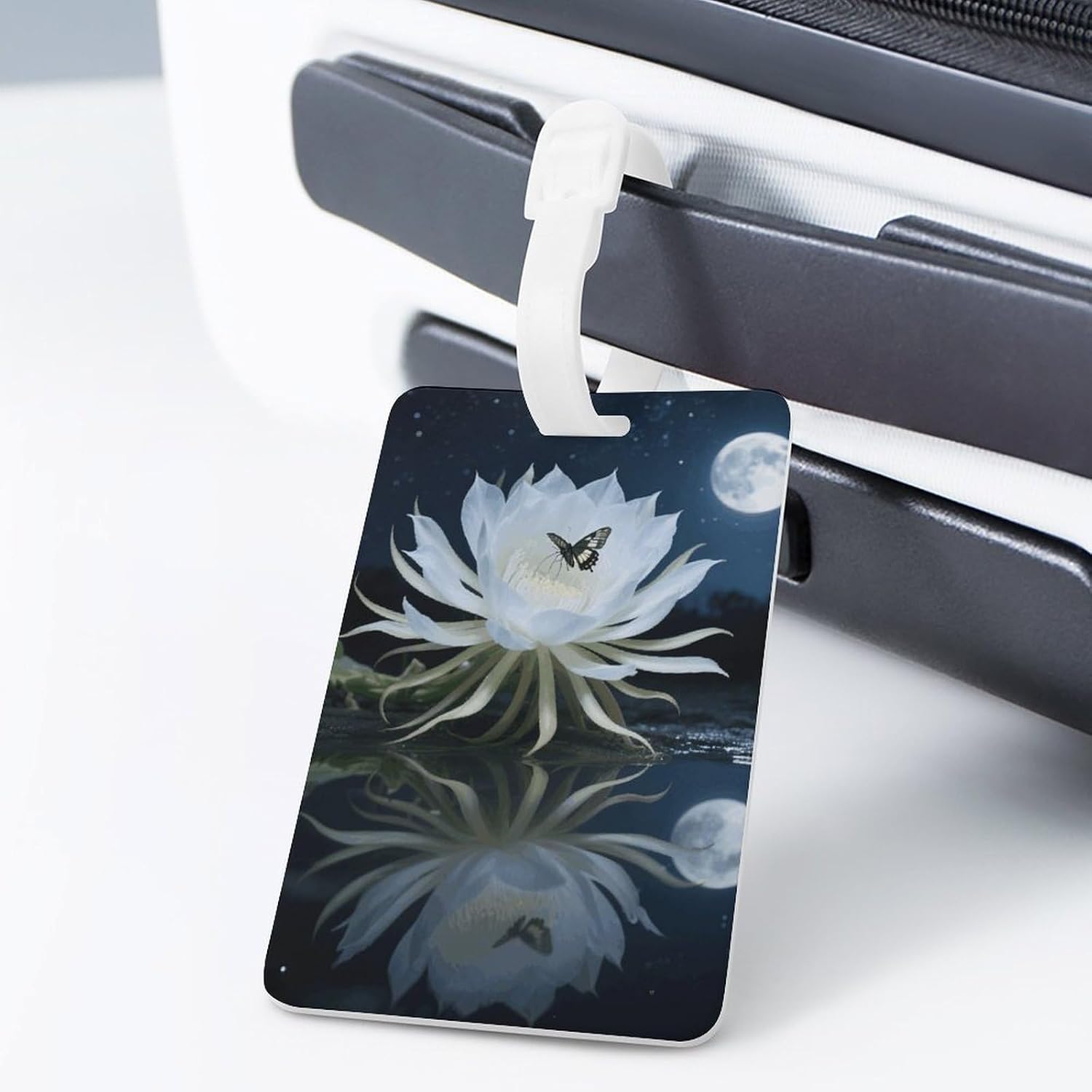 NightBlooming Cereus Luggage Tag with Name ID Card for Suitcase image 3