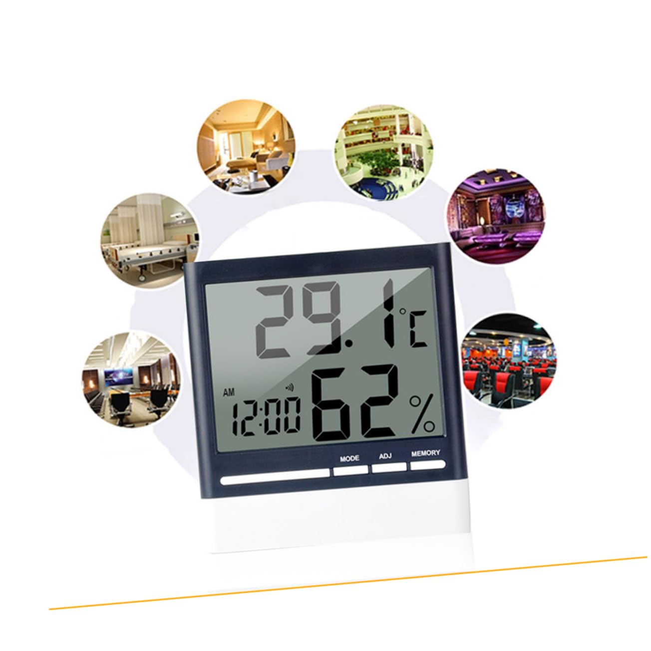 SEWOART Digital Temperature Meter Hygrometer Digital Thermometer Temperature Meter Temperature and Humidity Meter Digital Humidity Meter Multifunction Desk Thermometer
