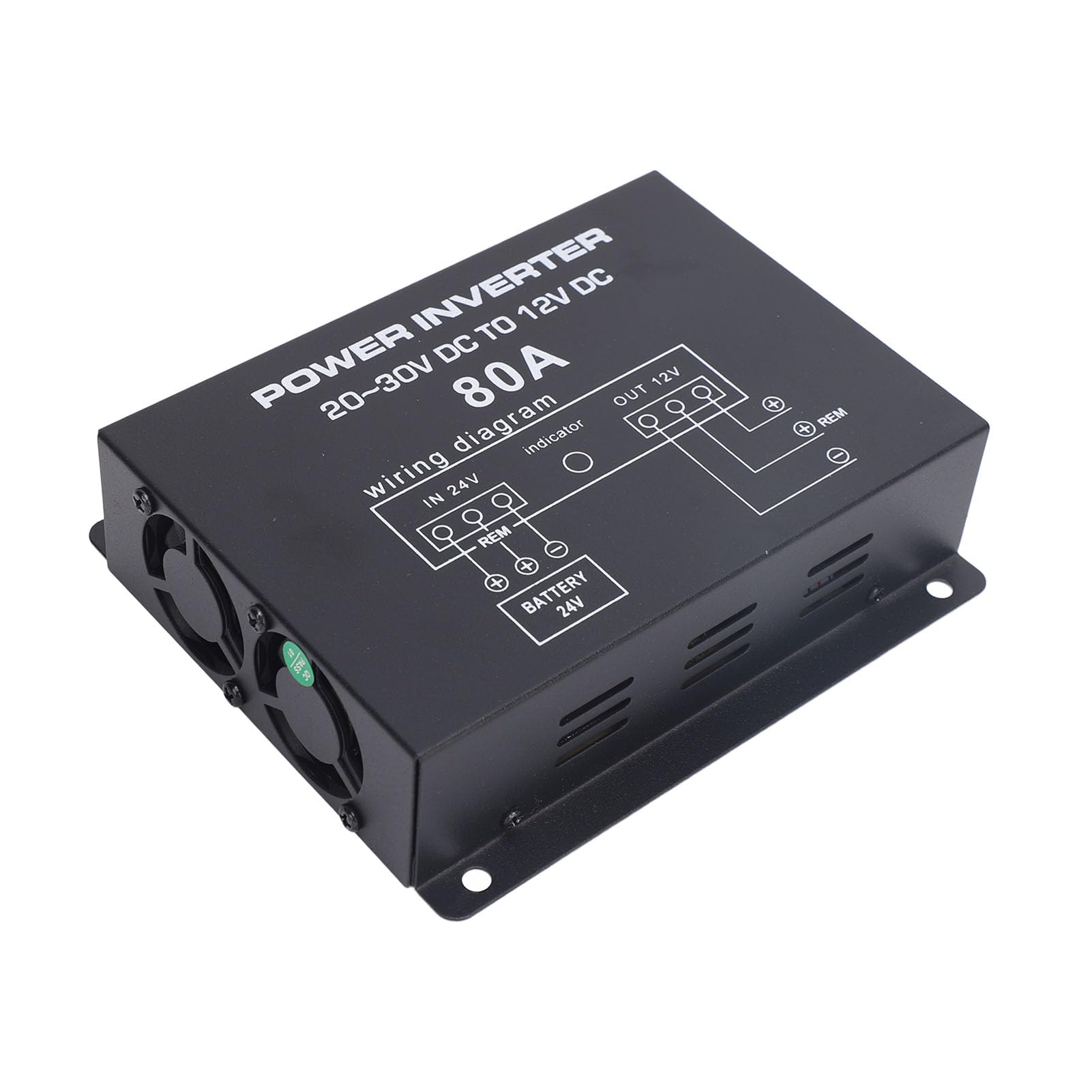 CHICIRIS - Convertidor de baja 24 V a 12 V, reductor de voltaje con doble ventiladores de refrigeración para coches, camiones, autocaravanas, SUV, autobús, alimentación 12 alta eficiencia para