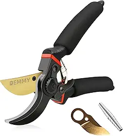 BEMMY Tesouras De Poda De Jardim 21CM, Tesoura De Poda Bypass Para Jardim, Tesoura De Alta Resistência Para Aparadores De árvores e Rosas, com Lâmina Afiada e Cabo Macio e Acolchoado