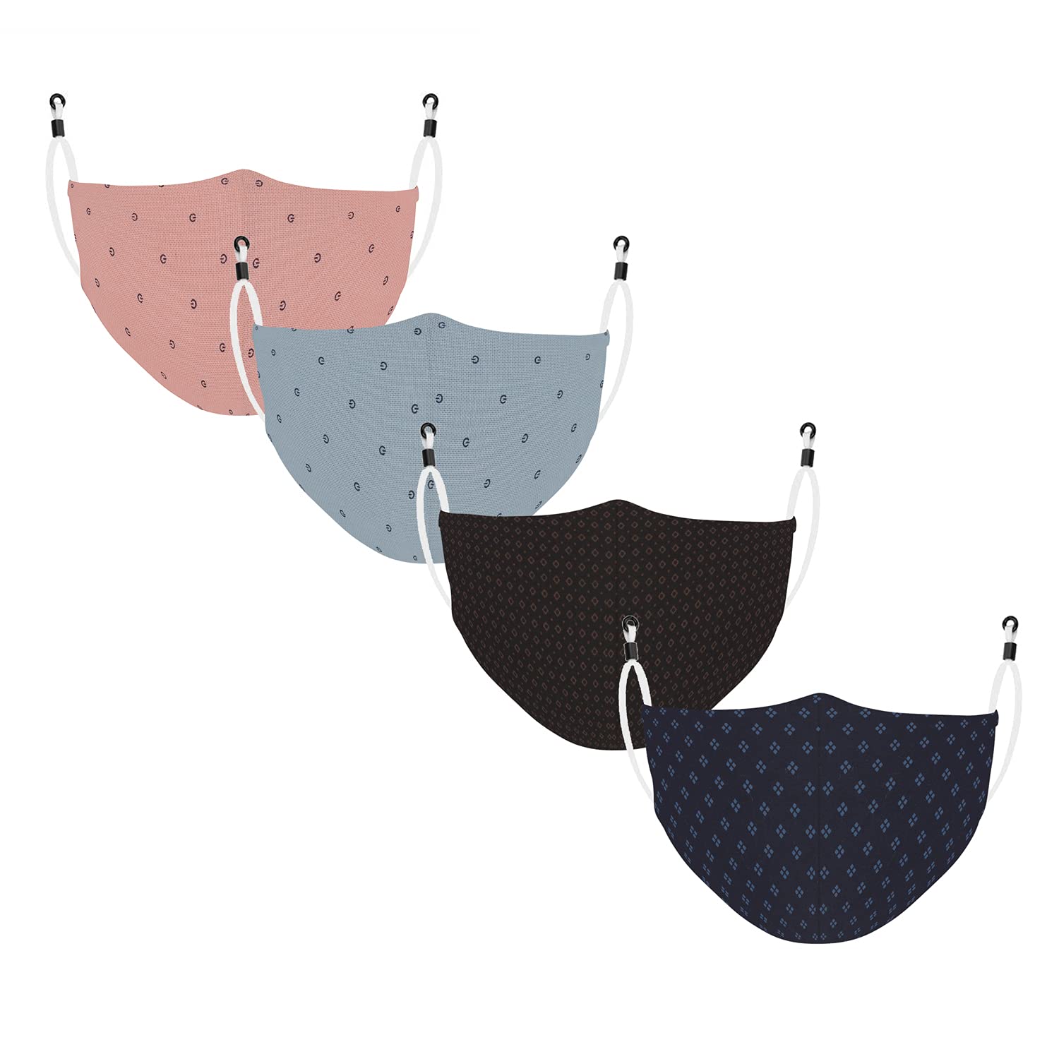 MAPLEBoy's and Girl's Cotton Cute Designer Reusable Washable Breathable Face Mask with Adjustable Earloops Without Valve (Pack of 4) MP-21 (Age 8-14 Years Pkg 4)