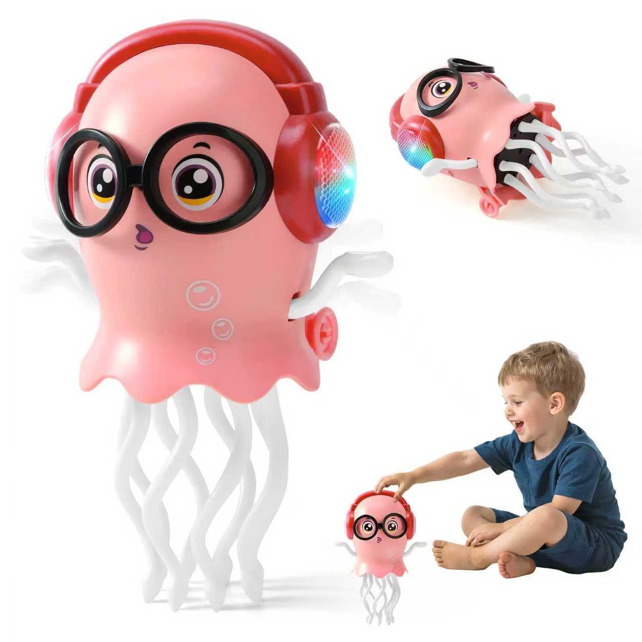 Medusa Dancing Eléctrica, Nuevo Juguete con Luces LED y Música, 2 modos de pie y Rampa, Juguete Bebé Medusa, Regalo para Niñas y Niños (Naranja) — view 8