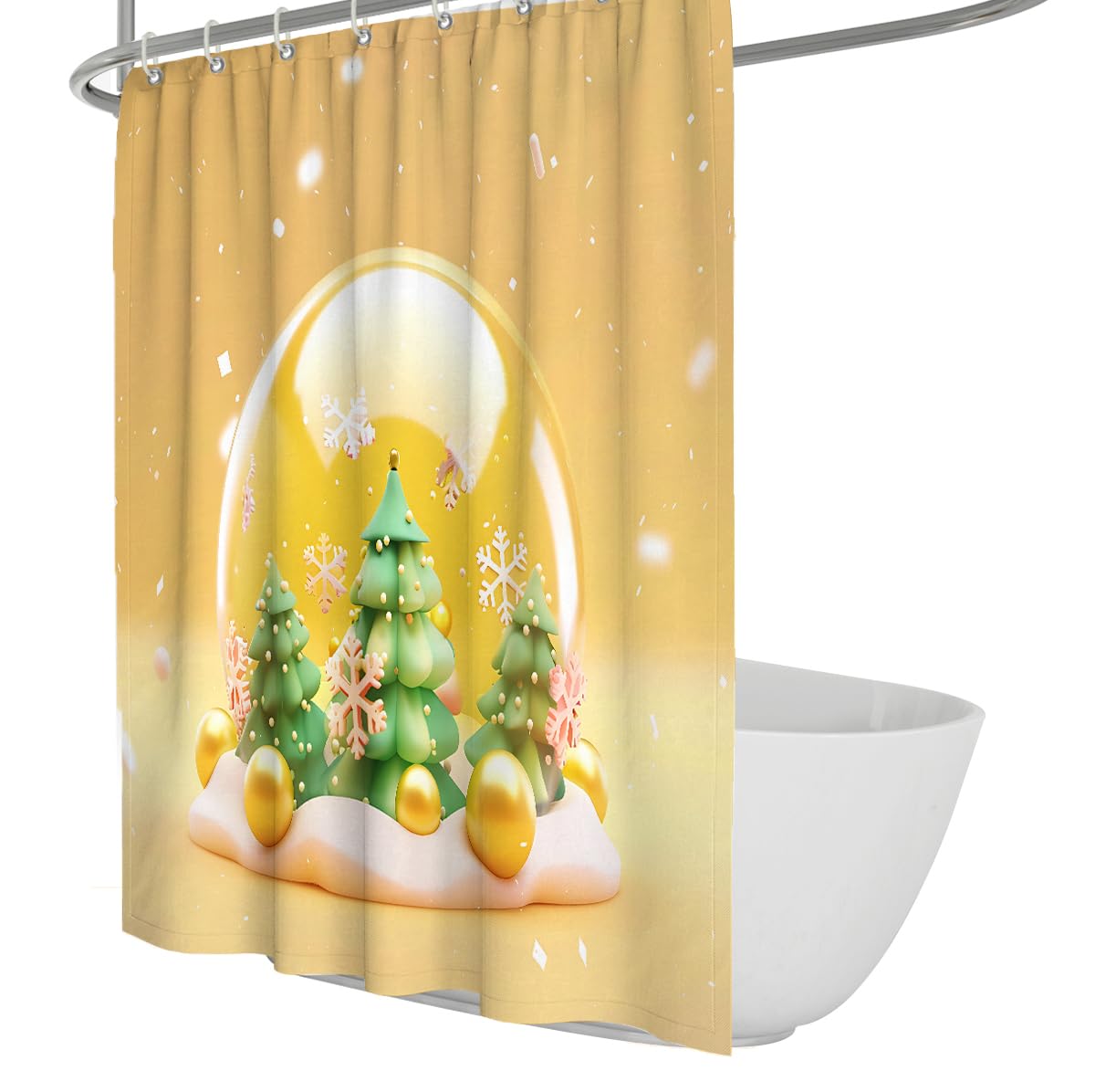 Weihnachtsferien Duschvorhang Winterwunderland W180xL220 cm