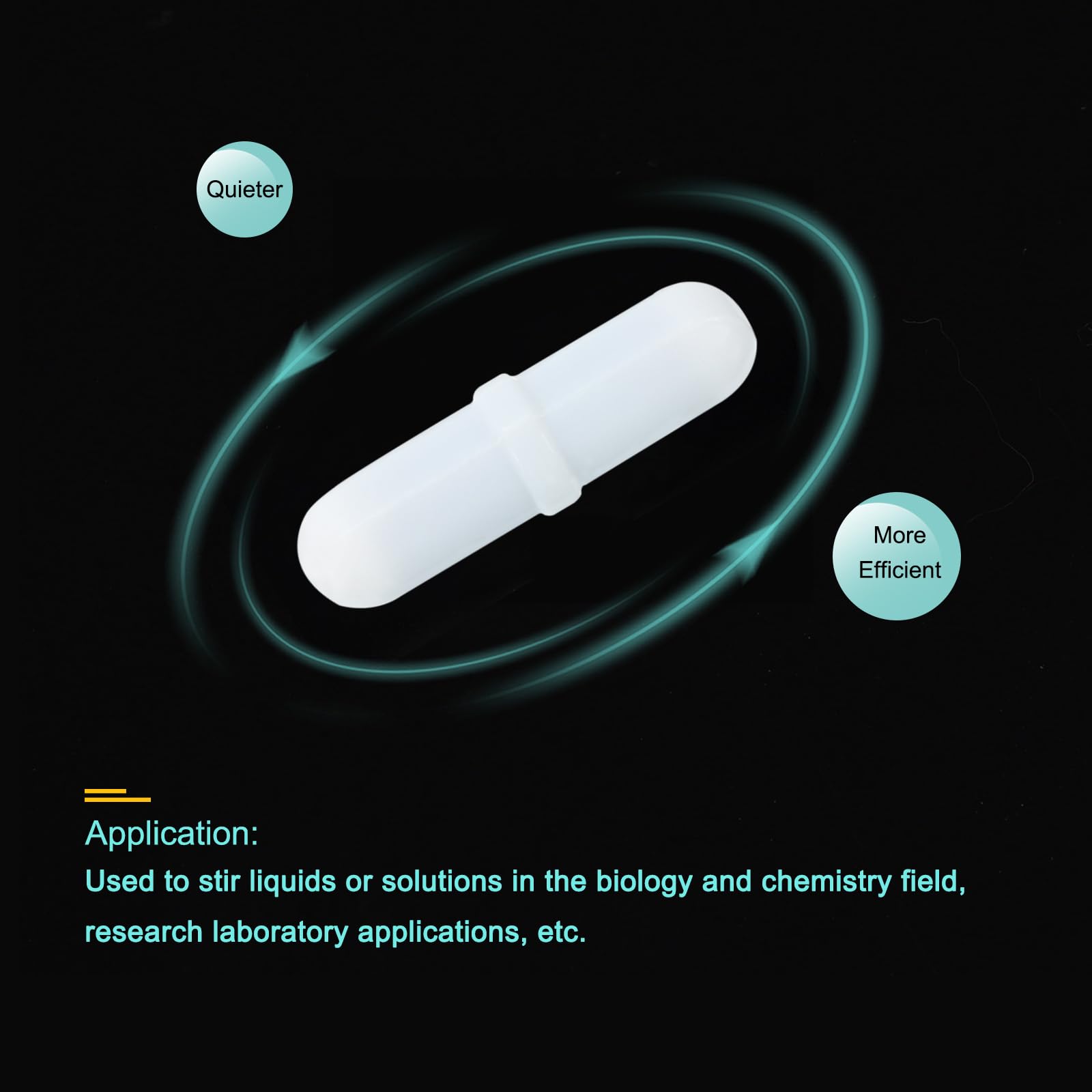 QUARKZMAN Magnetyczny pręt mieszający do mieszadła magnetycznego, kształt cylindryczny, powłoka PTFE, biały magnes, 25 mm / 1", do laboratorium, 10 sztuk