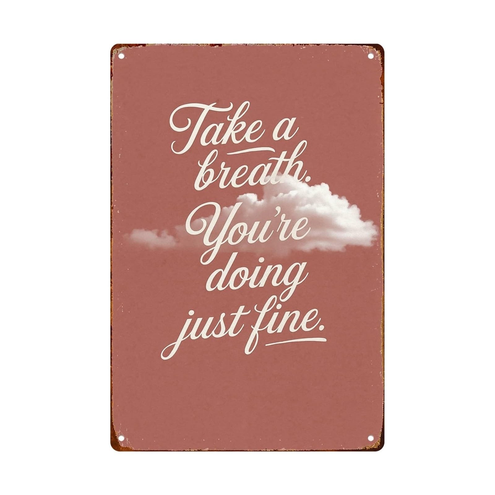 MCQWOMFQAK Encouraging Metal Sign Youre Doing Just Fine Tin Plaque for Man Cave Garage Workshop Dorm Wall Decoration 8 X 12 Inch