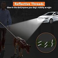 Vista 5 de NTR Correa de perro de 3 pies resistente, Correas de perro de cuerda verde con gancho giratorio y con candado y mango acolchado cómodo, Correa