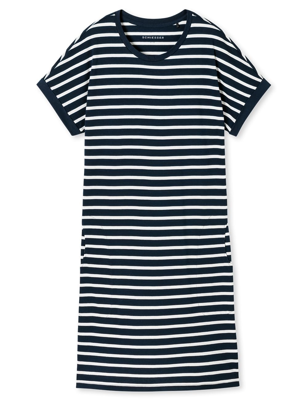 Schiesser Damen Nachthemd Kurzarm weiche Baumwolle Bigshirt mit Taschen – Ansicht 4
