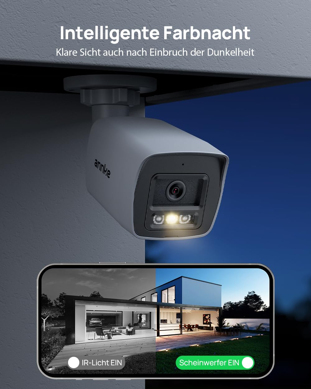 ANNKE 4K PoE Überwachungskamera Aussen mit Personen-/Fahrzeugerkennung | 8MP IP Kamera mit Audio und microSD Kartensteckplatz, EXIR 2.0 Farbnachtsicht, IP67 Wasserfest