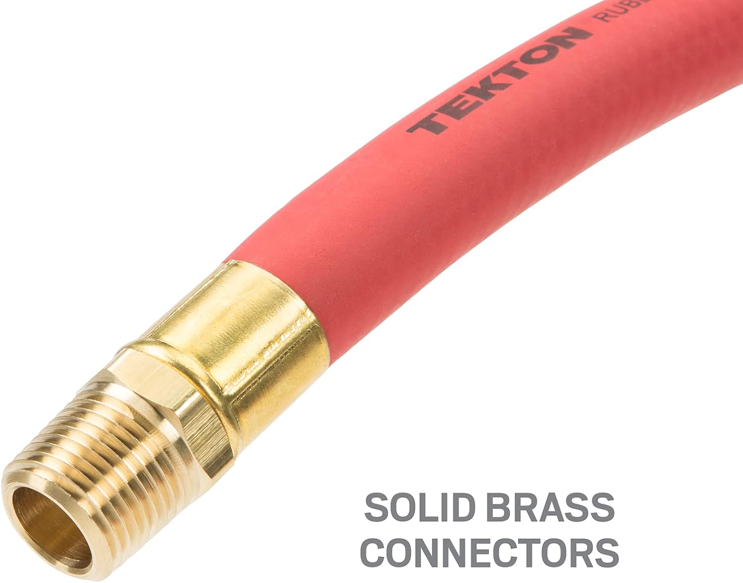 TEKTON 1/2 Inch I.D. x 6 Foot Rubber Lead-In Air Hose (250 PSI) | Made in USA | 46363