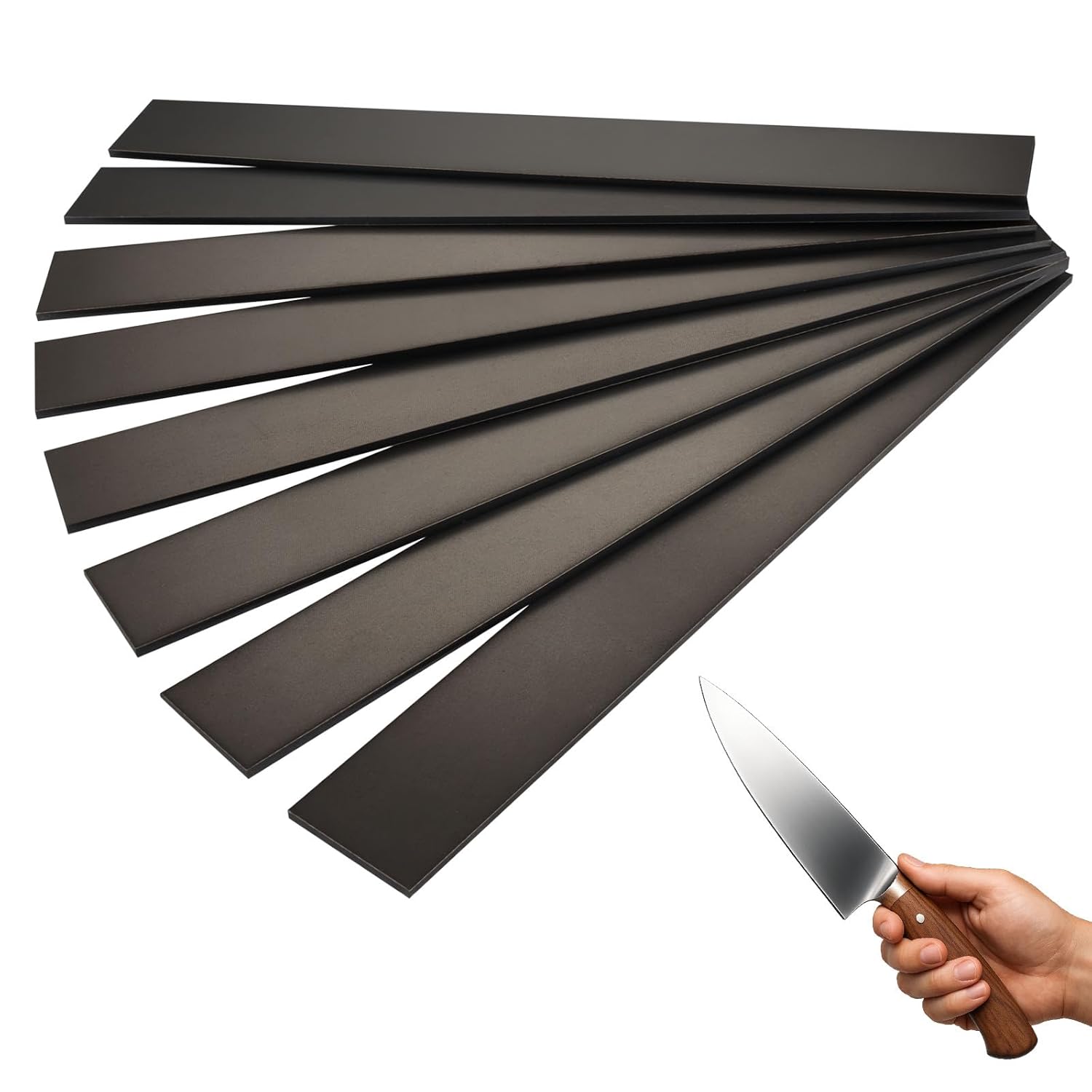 Rocaris 8-Pack 1095 High Carbon Steel Flat Bars for Knife Making - 12x1.5x0.12 Inch Annealed Stock