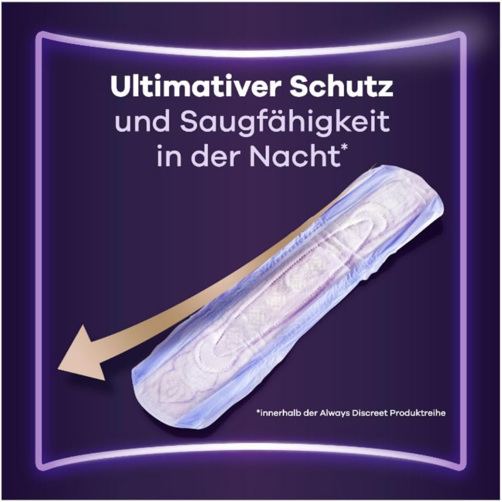 Mit Pufai Grocery, Discreet Ultimate Nacht Inkontinenzeinlagen für Frauen Monatspaket 4 X 12 STÜCK