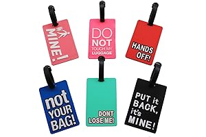 Funny Luggage Tags Set of 6 Colorful Unique Travel Baggage Tags Suitcase...
