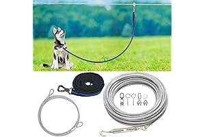 XiaZ Overhead Dog Runner for Yard, 100ft Dog Trolley System for Dogs...