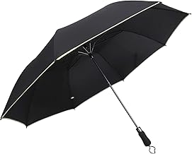 ZRINIX Umbrella for Men & Women Umbrella for Men - Automatic 3 Fold Windproof with Travel Cover with Auto Open,Polyester & UV Protection Fabric for Summer/Anti-Slip Handle (Black)