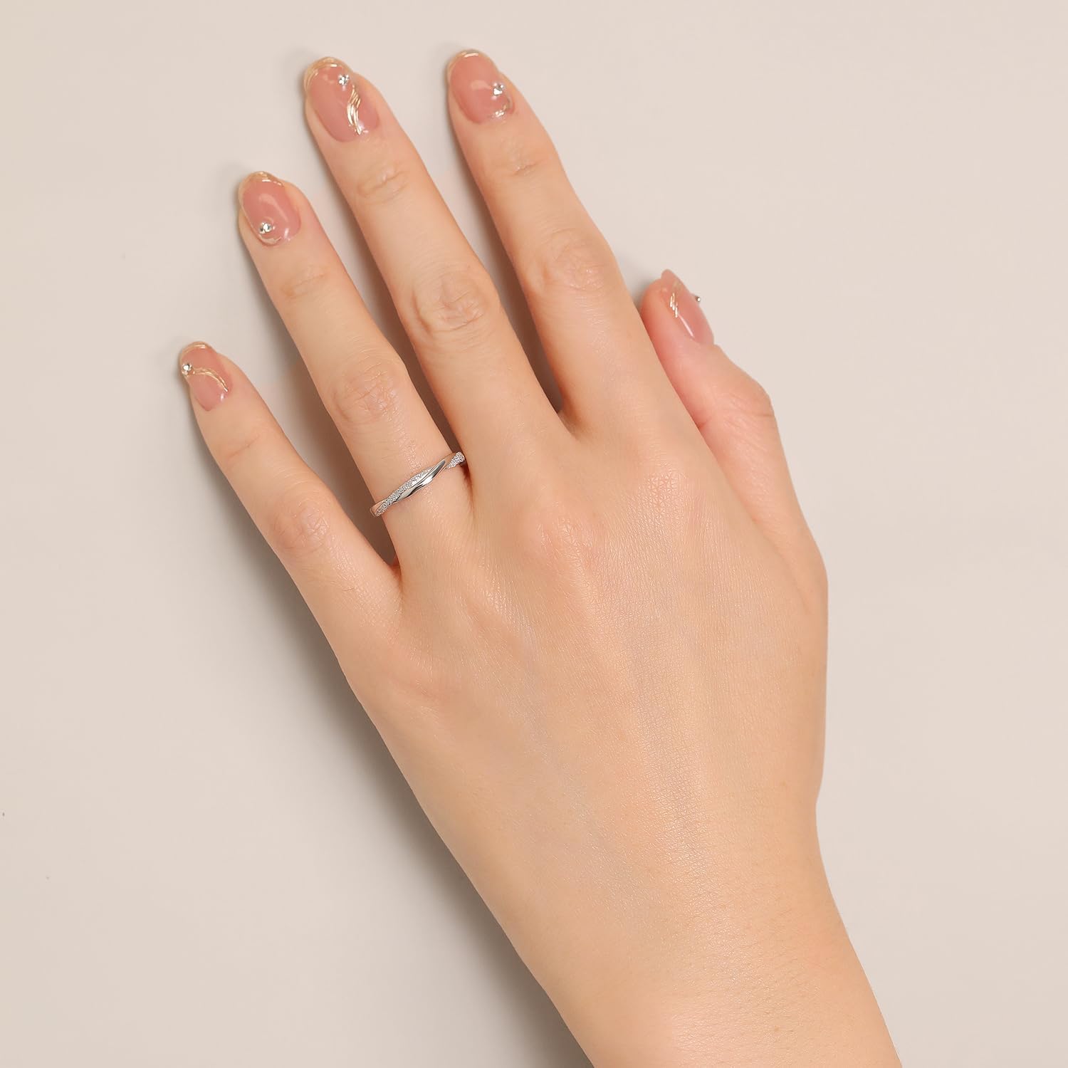 Meissa Intertwined Couples Rings for Men Women Infinity Engagement Rings for Couples Open Back Wedding Rings Handmade Bridal Jewelry