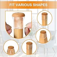 Vista 22 de 24 protectores de suelo para patas de silla para suelos de madera dura, cubiertas de silicona para proteger suelos de baldosas de madera, parte