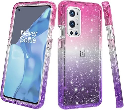 Miniatura 5 de Funda diseñada para OnePlus 9 PRO con purpurina de cuerpo completo 1+9 Pro, absorción de golpes, antiarañazos, resistente, duradera, protección
