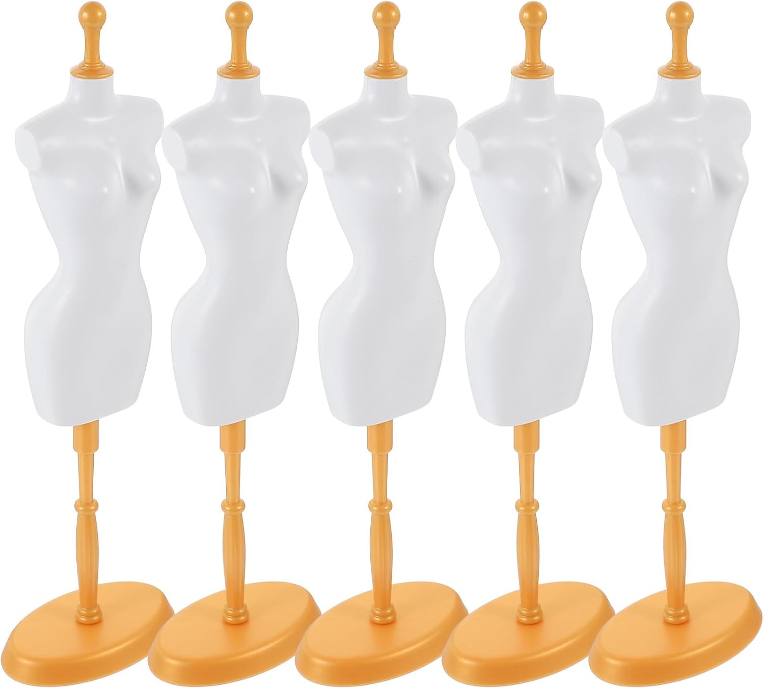 MAGICLULU 5pcs Delicate White Plastic Mannequin Model Stand for Doll's Clothes and Dresses, Wear-Resistant and Smooth Firm Doll Dress Supports, for Mini House Decor and Gifts