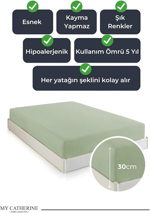 Lastikli & Hipoalerjenik Çarşaf |%100 Pamuk Çarşaf Penye Kumaş | Tek-Çift Kişilik-Battal Boy Çarşaf -ADACAYI-120X200, LUXCARSAF