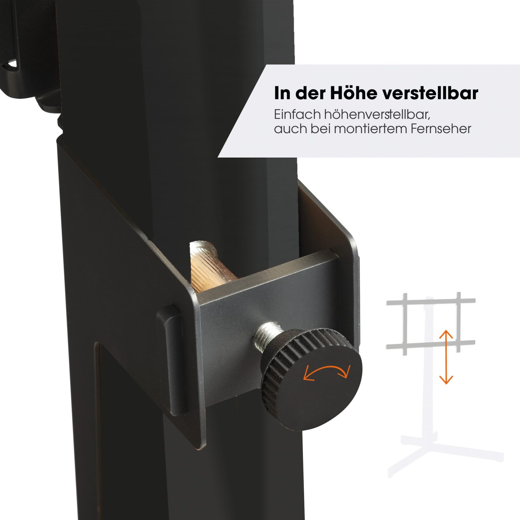 Vogel's TVS 3690 TV-Ständer für 40–77 Zoll – Schwarzer Stahl | Maximale Stabilität Dank TÜV-Geprüftem Standfuß, Höhenverstellbar, Mit Kabelmanagement, Max VESA 600x400, Schwenkbar bis 90°