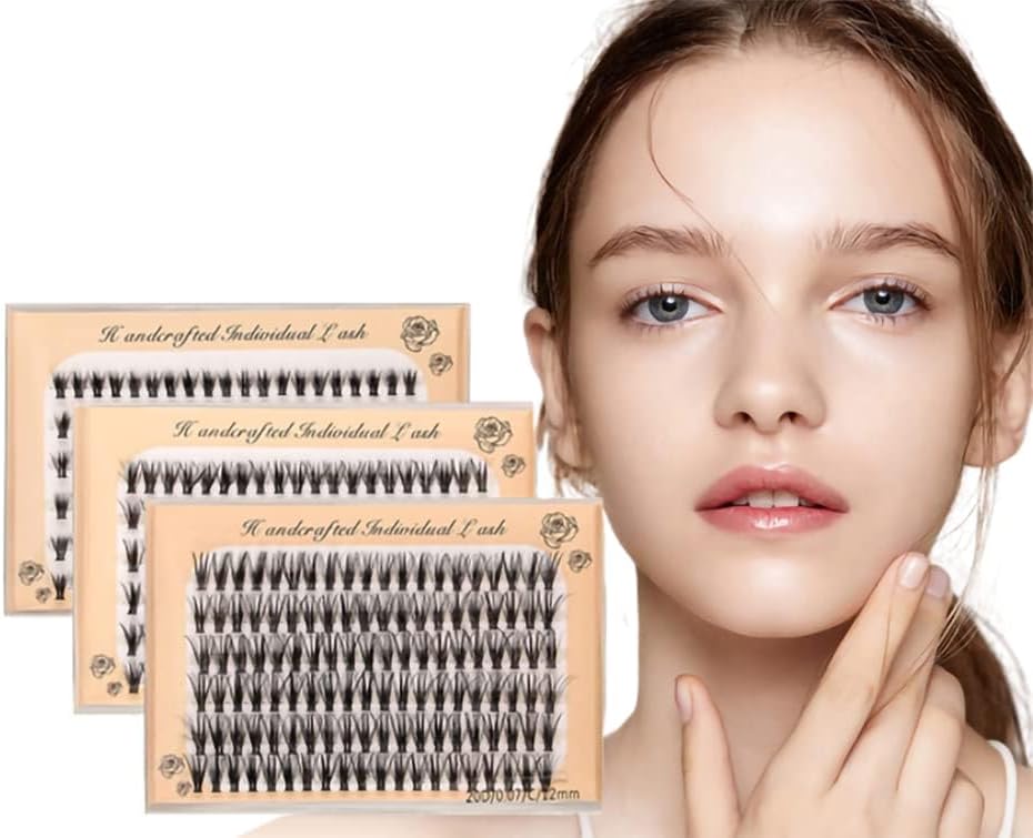 MAKINGTEC 360 pcs / 3 Pack Individual Lashes Curl, 8-10-12mm Mixed Length Natural Lashes Clusters, Faux Mink Individual Cluster Eyelashes False Eyelashes, eyelash extension individual eyelashes