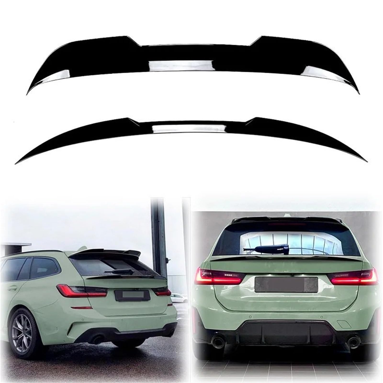 Alerón Trasero Compatible con BMW Serie 3 G21 2019-2024 pre-Facelift Touring LCI Compatible con Techo Trasero Labio por Kit de carrocería Negro Brillante AleróN de Labio(Roof Gloss Black)