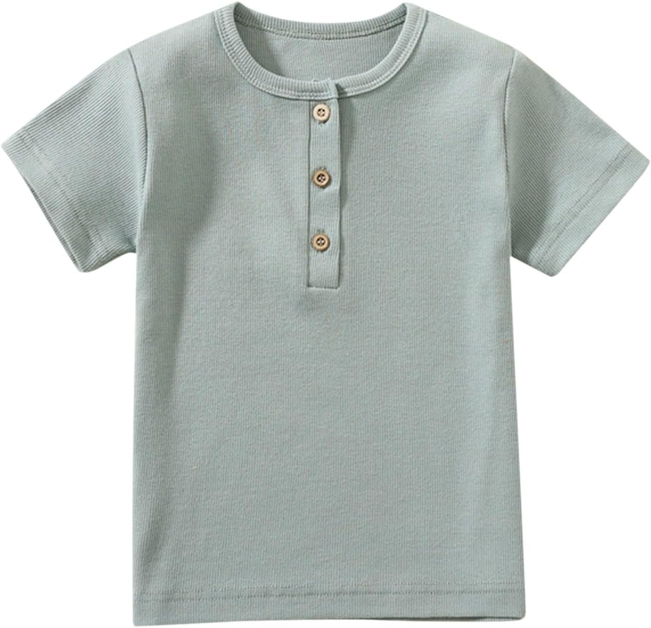 Boys Henley Short Sleeve Shirt Tee Cotton Blend Button Front T-Shirt Kids Boys Breathable Tshirts Casual Summer Clothes Girls Hoodies