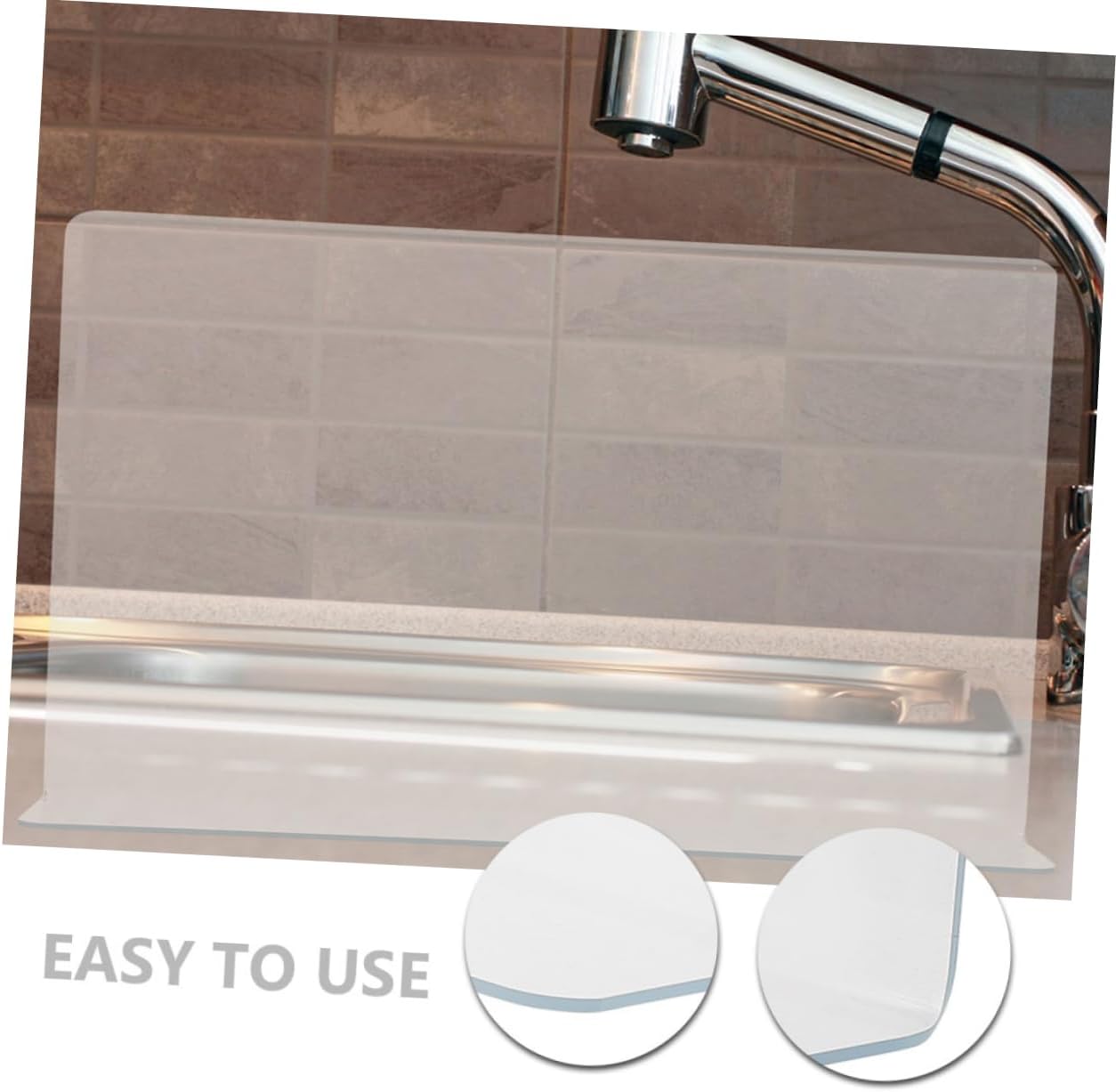 3pcs Bathtub Shower Splash Guard PVC Material Easy Installation Corner Water Splash Barrier for Bathroom